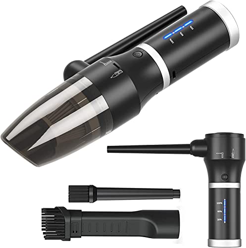 Electric Dust Blower & Electric Vacuum Cleaner, 77000 RPM Air Blower, 2 Speeds Compressed Air Duster for Computer, Keyboard, Car, Battery Can Be Removed and Charged