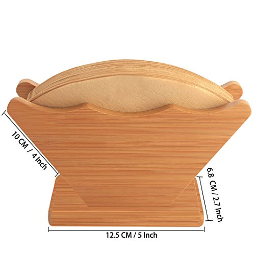 Coffee Filter Holder, Saebye Coffee Filter Storage, Renewable Bamboo