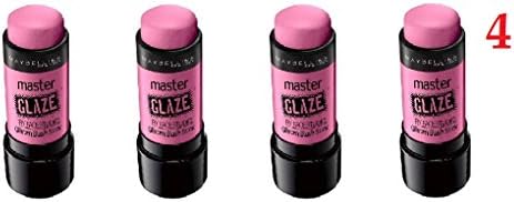 (Pack of 4) - Value PACK! - Maybelline New York Face Studio Master Glaze Glisten Blush Stick, 20 Pink fever, 0.24 Ounce