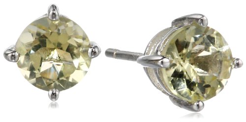 Sterling Silver 6mm Round Gemstone Solitaire Earrings