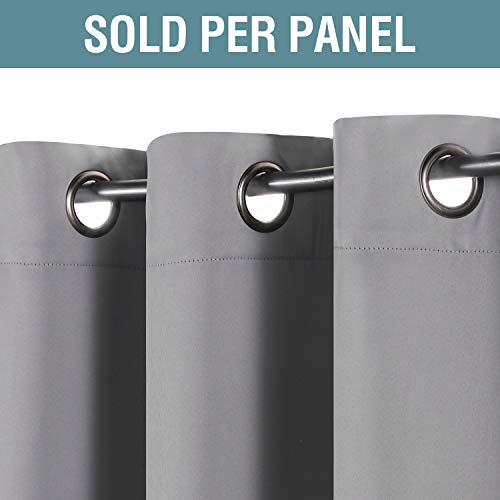 Blackout Grey Curtains 63 Inch Length Grey Thermal Insulated Curtains