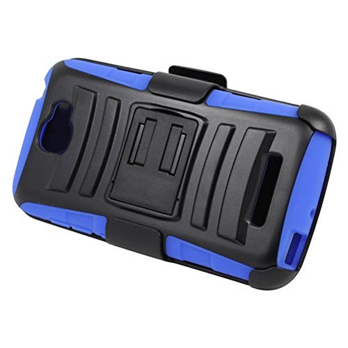 Eagle Cell Alcatel OneTouch Fierce 2 7040T/Pop Icon A564C Hybrid Protective Case Stand/Belt Clip Holster - Retail Packaging - Blue/Black