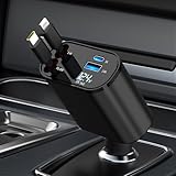 Retractable Car Charger, 4 in 1 Fast Charging Car