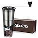 QcoQce Manual Coffee Grinder - Adjustable Hand Grinder - Ceramic Conical Burr Mill - Mini Portable Home Kitchen Travel Coffee Bean Grinder/Coffee Mill - Perfect Gift for Every Coffee Lover