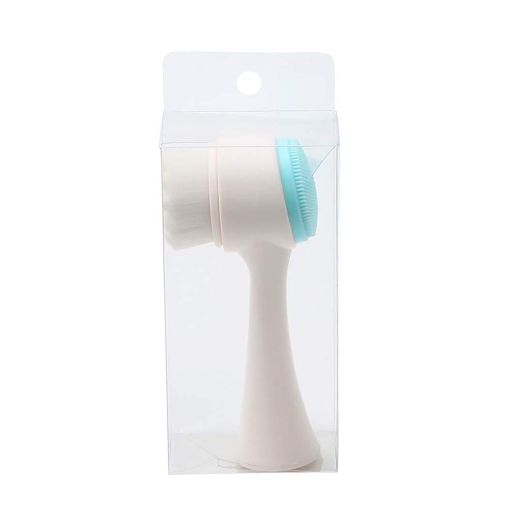 Face Brush - Manual Facial Cleansing Brush And Pore Cleansing Manual Dual Face Brush For Sensitive, Delicate, Dry Skin (Blue): Beauty