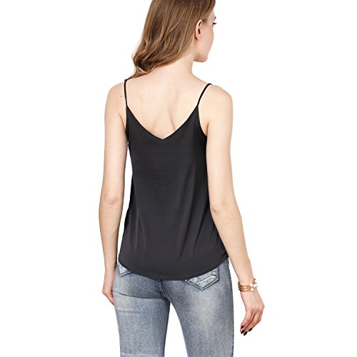 ShyVelvet Women Summer Cami Camisole Halter Top Plus Size Tank Top Sexy V Neck Crop Top,Black,Small - Thumbnail 2