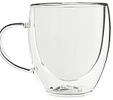  Double Wall Glass Coffee mugs, Insulated Thermo Glass Bistro Cup from JavaFly, Set of 2 - 8 Oz