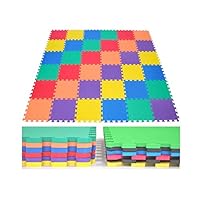 EWONDERWORLD 36-Piece 12" Premium Thick Kids & Toddlers Interlocking Puzzle Foam Play Mat Floor Tiles