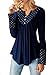 onlypuff Long Sleeve Shirts For Women Blue Blouse Tunic Tops Flare Hem Dots Royalblue XLarge