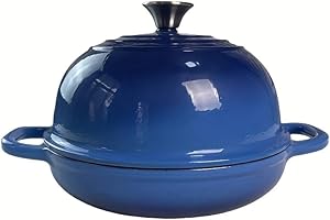 Enameled Cast Iron Bread Oven, 5 Qt Dutch Oven for Sourdough Bread Baking, Round Bread Oven for Bread Baking, Non-Stick Ename