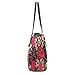InterestPrint Skull and Flowers Women's Leather Tote Shoulder Bags Handbags