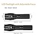 2 Pack One Mode Led Flashlights, Super Bright 1000 Lumen Zoomable Water Resistant Flashlight, Adjustable Focus Tactical Torch for Camping