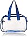 Clear Purse that is Event Stadium Approved. Clear Handbags for Cosmetics, Makeup, and Travel. Clear Bag Made of Transparent Plastic (Blue)