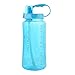 GTI 1.5L Large Capacity Sports Water Bottle, BPA Free 1.5 Liter 50 oz Wide Mouth Portable Big Plastic Bottle Leak Proof Space Cup Travel Mugs with Scale Straw Strap