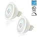 Luxrite MR16 LED Bulb GU5.3, 50W Equivalent, 12V, 2700K Warm White Dimmable, 500 Lumens, 7W LED Spotlight Bulb, 40 Degree, Energy Star & Damp Rated - Home, Landscape, and Track Lighting (2 Pack)