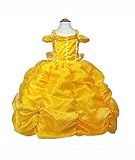 MylittlelizShop Disney Beauty and Beast Princess Dress Kids Costume (8, Yellow)