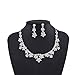 Wedding Pearl Crown Tiara Flower Rhinestone Crystal Neckalce and Earrings Jewelry Sets for Bridal (1#)