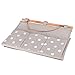 Homecube Linen Cotton Fabric Wall Door Cloth Hanging Storage Bag Case 5 Pocket Home Organizer (White Polka Dots)