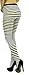 ToBeInStyle Women's Colorful Opaque Striped Tights Pantyhose Stocking Hosiery - Black/White - One Size