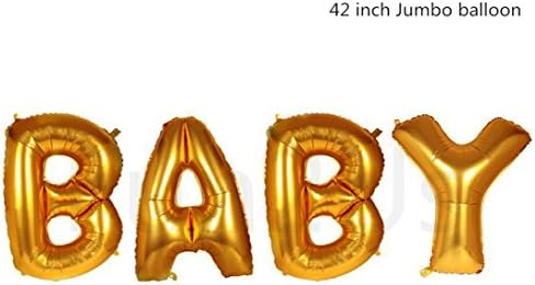 Jumbo Foil Letter Balloons Gold Alphabet 'BABY' Balloons Party Decoration Supplies Balloons (42 inch baby, gold)