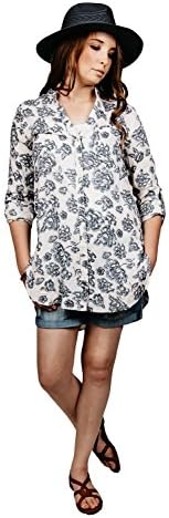 Staccato Womens Floral Hi-Low Tunic Off-White Medium