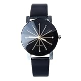 Women watch,SMTSMT Women's Quartz Dial Leather Wrist Watch Round Case-Black