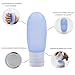 YMWILL Portable Soft Silicone Travel Bottles- 100% Guaranteed Leak Proof, Set of 3 Oz TSA Approved Refillable Squeezable Silicone Bottles With Zippered Clear Toiletry Bag (White+White+Blue)