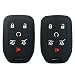 2Pcs Coolbestda Silicone Smart Key Fob Cover Case Remote Skin Keyless Jacket Holder Protector for 2015 2016 Chevrolet Suburban Tahoe GMC Yukon 6 Buttons Black primary