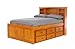 Discovery World Furniture Bookcase Captains Bed with 6 Drawers, Full, Honey