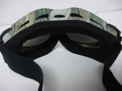 Motorcycle Motocross Off-road Ski Snowboard Race Goggles Green Camo tinted Youth size