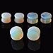 Qmcandy 6 Pairs Natural Stone Ear Plugs Saddle Plugs Ear Gauges Double Flare Expander Piercing Gauge 5/8 inch