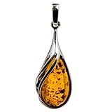Honey Amber Sterling Silver Drop (No Chain) Pendant