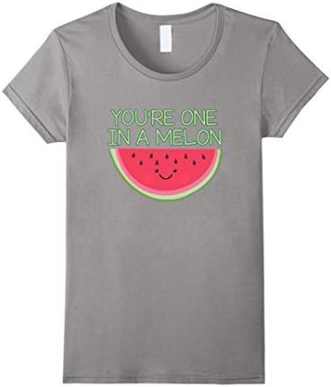 Women's You're One In A Melon Kawaii Watermelon T-Shirt Large Slate