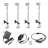 Xking 4-Pack Dimmable LED 1.5W Mini Spotlights Pole Jewelry Showcase Display Lighting Fixture Surface Mount with online PWM Dimmer (Base B,10.2