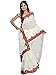 Indian Trendy Women's Bollywood Sequin Embroidered Sari Festival Saree Unstitched Blouse Piece Costume Boho Party Wear (Off White)