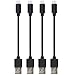 InkoTimes Short Micro USB Cable 8 Inch USB 2.0 A-Male to Micro B Charge and Sync Cable (4 Pack) (Black)
