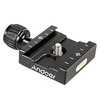 Andoer Aluminium Quick Release Plate QR Clamp with Gradienter Fits Arca Swiss RRS Wimberley for Tripod Ballhead