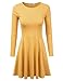 Doublju Stretchy Knit Flared Skater Dress (Made In USA / Plus size available)
