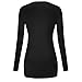 Ladies Tops Long Sleeve Bottom Shirt Pleated Blouses For Work Black XL