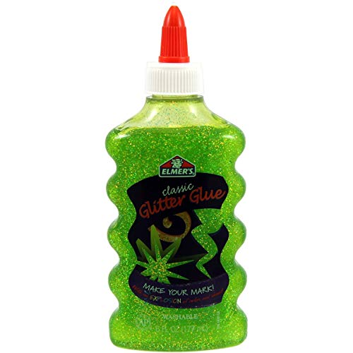 Elmer s Liquid Glitter Glue, Washable, Green, 6 Ounces, 3 Count - Great for Making Slime