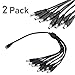 2-Pack DC 1 Female to 8 Male Output Power Splitter Cable Y Adapter for CCTV Security Cameras and LED Strip Lights primary