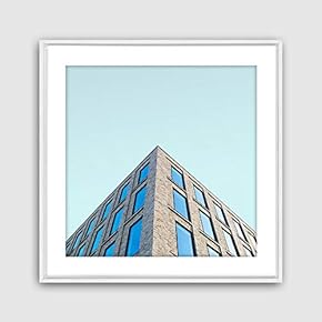 Framed Canvas Wall Art Geometric Building Canvas Prints Home Artwork Decoration for Living Room,Bedroom - 16x16 inches