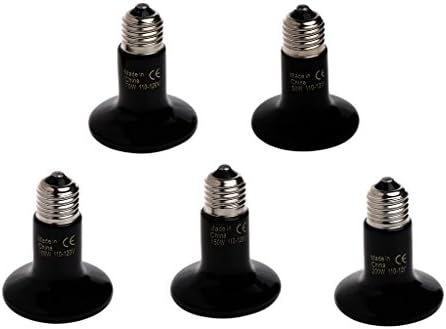 50W 100W 150W 200W Reptile Heat Lamp Black Infrared Ceramic Heater Natural Pet Grow Coop Light Bulb (50W)