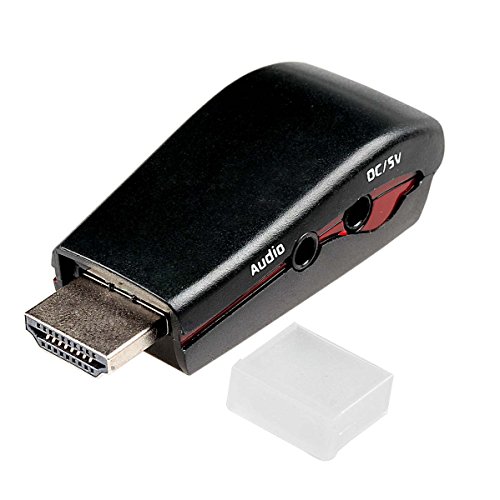 xhorizon® HDMI Male to VGA Female Adapter Converter ZY with Audio for Projector Pc Laptop Notebook Hd DVD Black