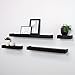 Kiera Grace Vertigo Set of 4 Ledge Shelves, 6 Inch, 12 Inch, 20 Inch, 24 Inch - Black