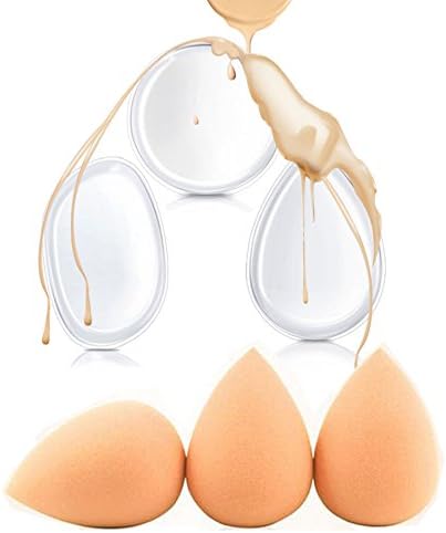 DLFE Makeup Sponges 3+3 Pieces Beauty Sponge Blender, 3 Pieces Silicone Makeup Sponge &amp; 3 Pieces Premium Beauty Sponge Blender With Bag