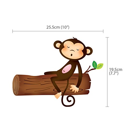 ★FREE SHIPPING★Decowall, DM1401, 5 Little Monkeys Tree peel & stick Nursery wall decals