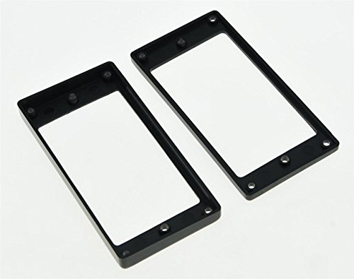 KAISH 2pcs Black Humbucker Pickup Ring Flat Base Bottom Frame fits Epiphone LP Guitar