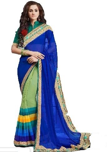 party wear synthetic saree