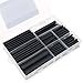 ROCKDIG 104PCS 4 6 8 12 16 20 mm 4:1 Heat Shrink Tubing Double-Wall Adhesive Lined Wrap Tube Assortment Kit Black